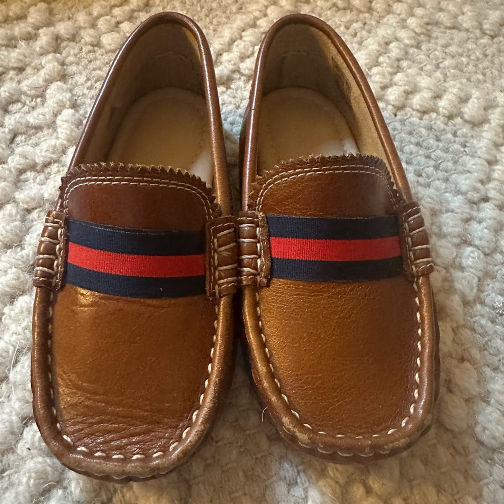 Elephantito Brown and Red Moccasins with Classic Style